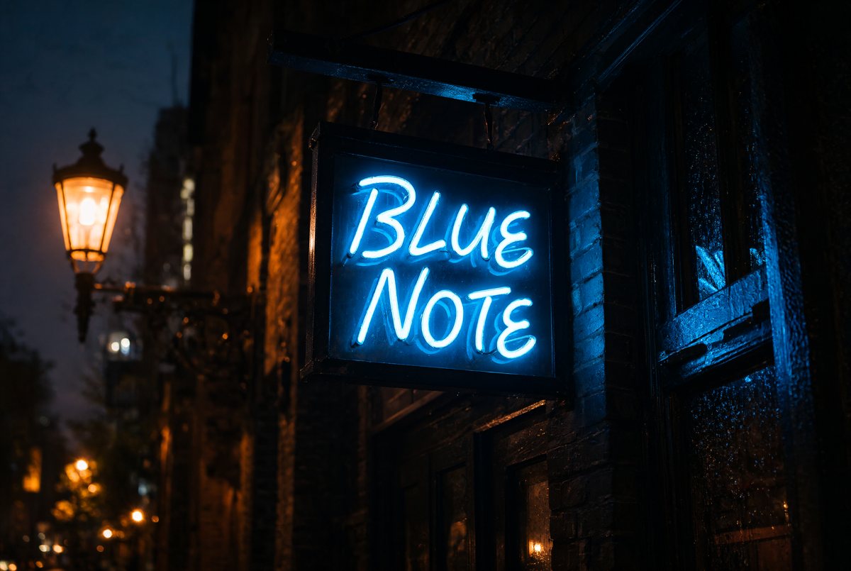 Neon sign "BLUE NOTE"